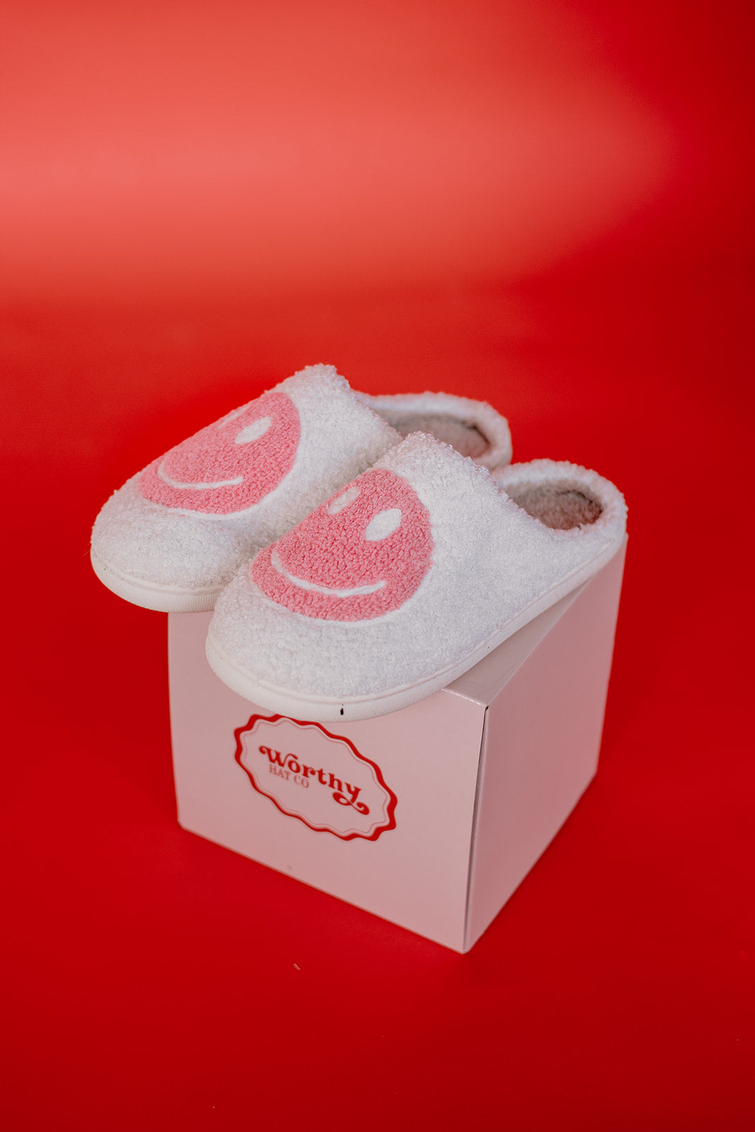 Pink Smiley Slipers