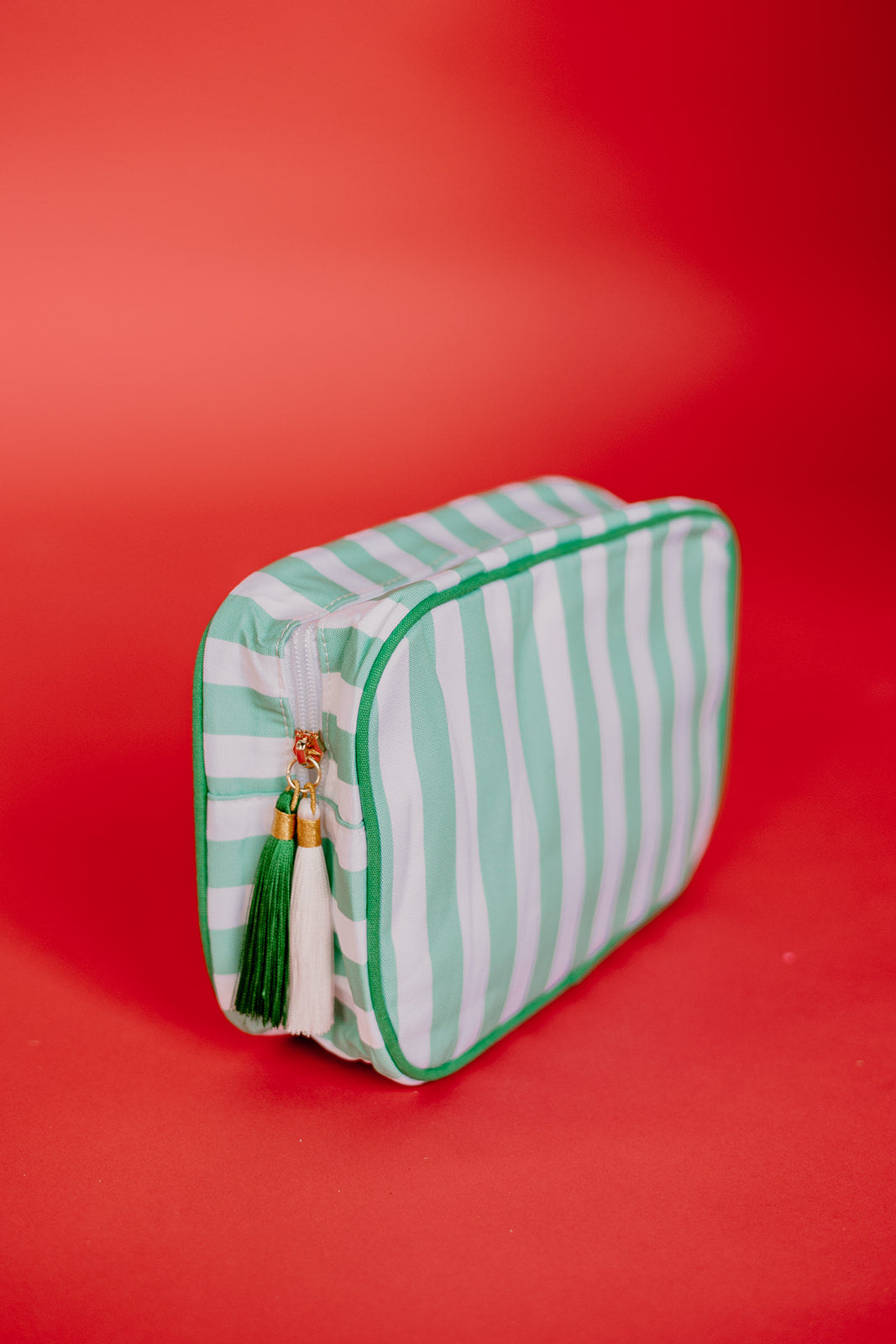Green & White Striped Worthy Bag
