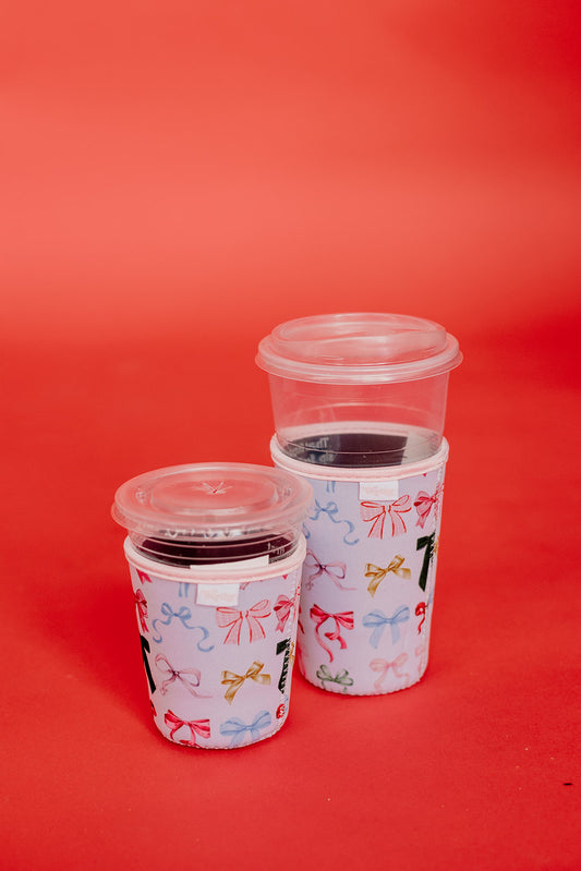 Multicolored Bows Coffee Coozie