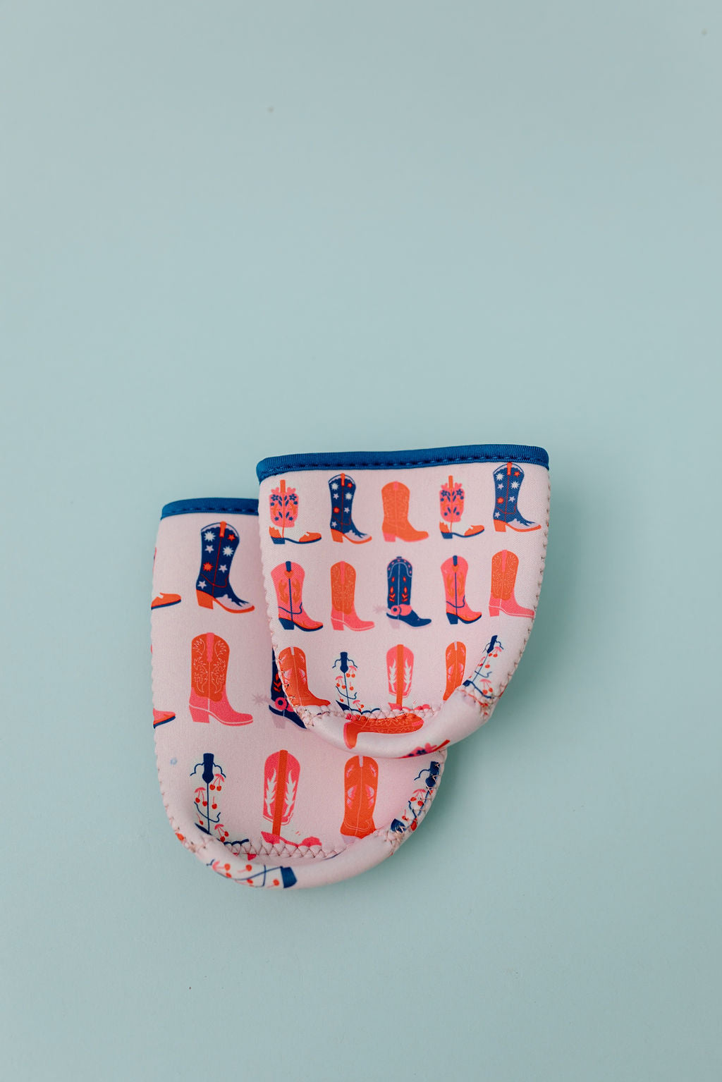 Pink & Blue Boots Coffee Coozie